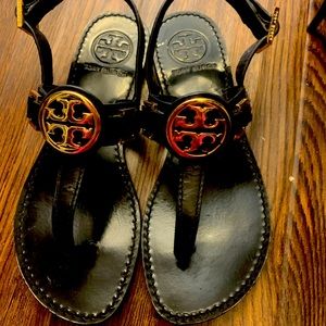 Black Tory Burch strap sandals